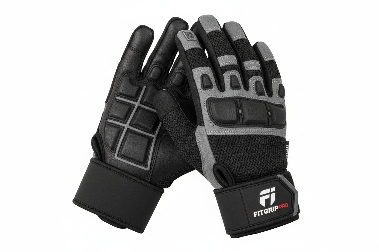 VFit Zone Gym Gloves - Anti Slip Workout Gloves with Wrist Support